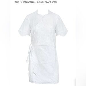 SIR the Lavel sz 0 Delilah white eyelet wrap dress cotton scalloped neckline
